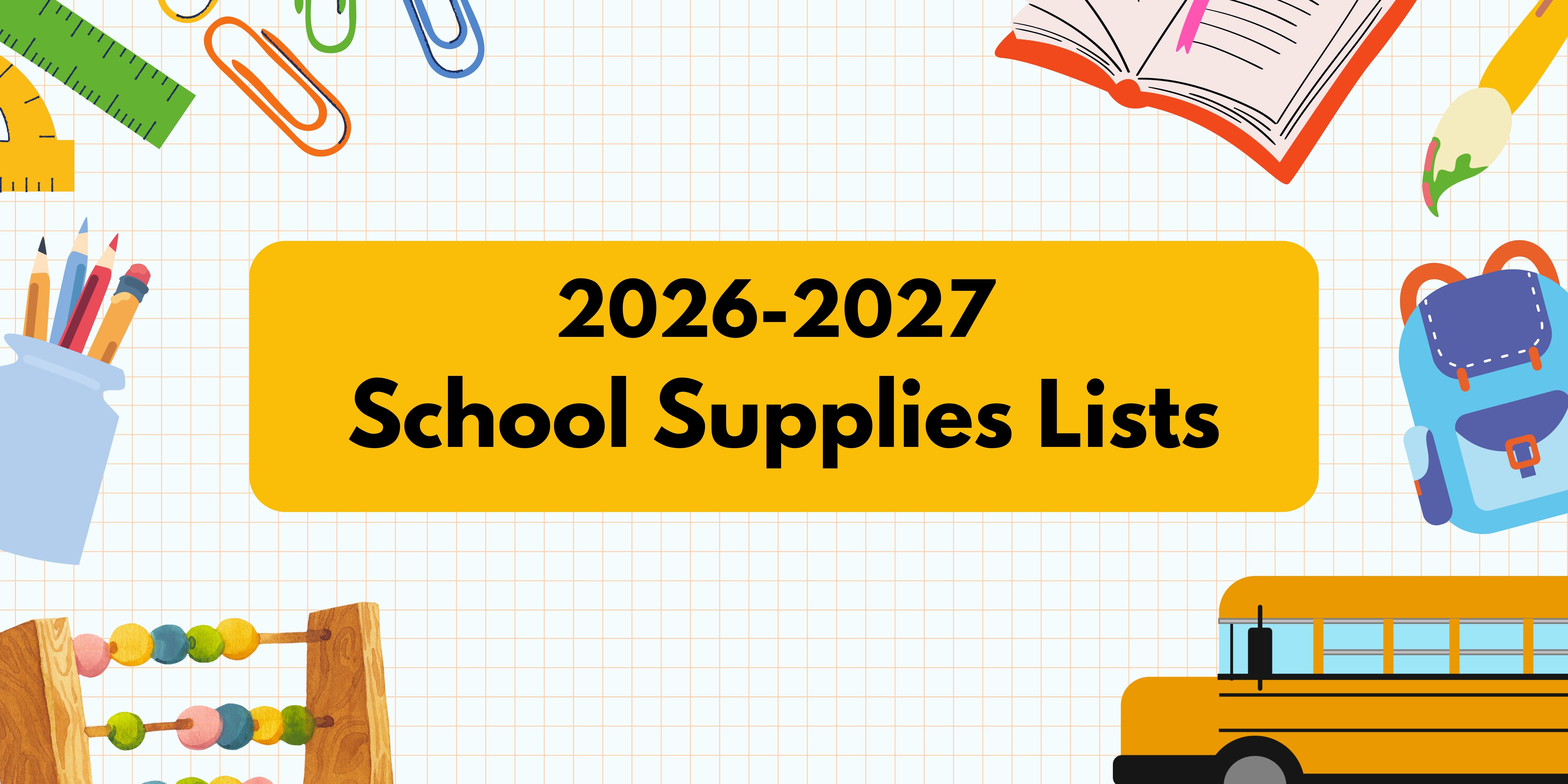 school supplies banner