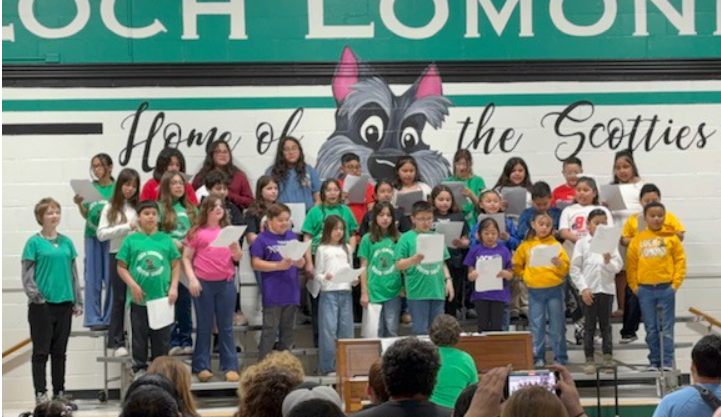 chorus students on risers