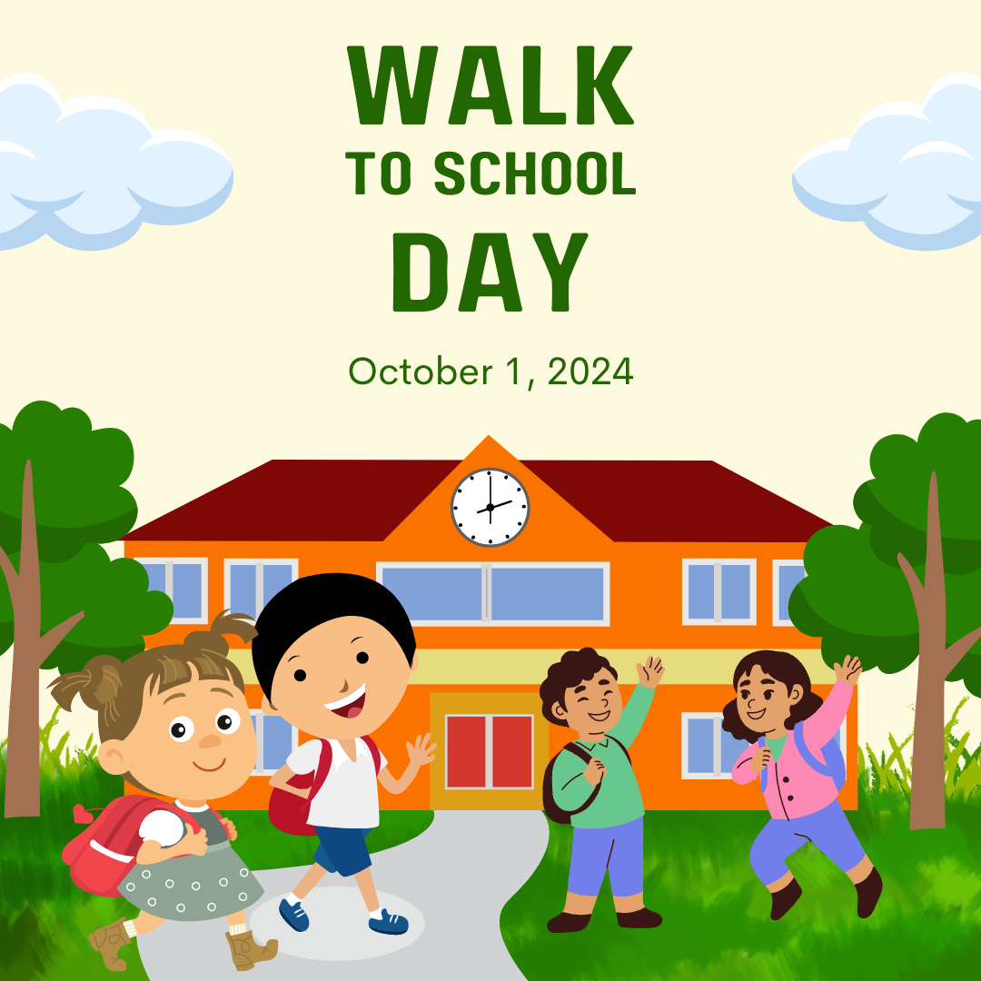 Flyer with students walking
