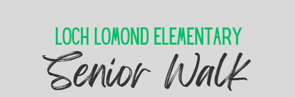 senior walk text on banner